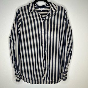 Madewell Cotton striped button up top